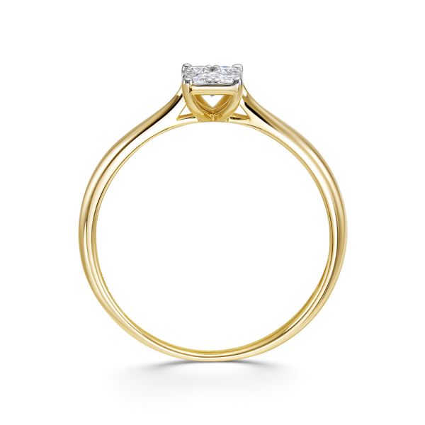 Кольцо с 9 бриллиантами из лимонного золота 126757