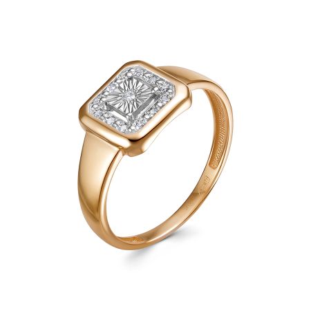 Кольцо с 13 бриллиантами из красного золота 144489