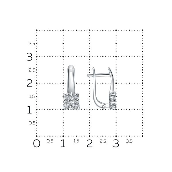Серьги с 10 бриллиантами из белого золота 143679