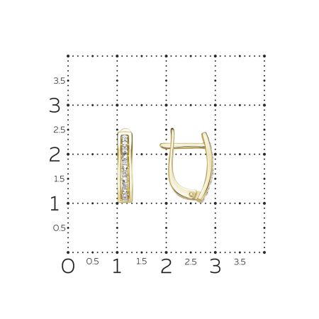 Серьги с 12 бриллиантами 0.048 карат из лимонного золота 136925