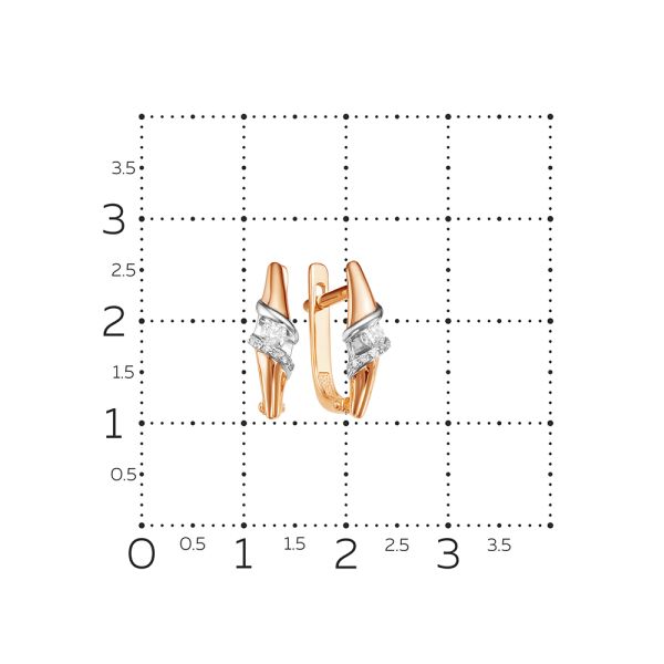 Серьги с 14 бриллиантами из красного золота 53946