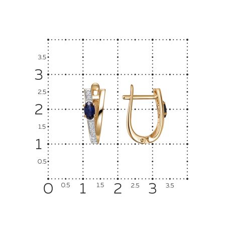 Серьги с сапфирами и 16 бриллиантами из красного золота 144611