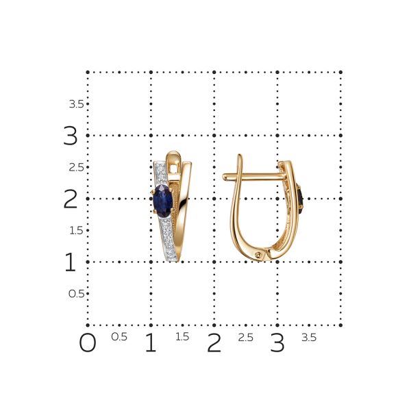 Серьги с сапфирами и 16 бриллиантами из красного золота 144611