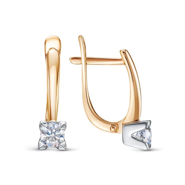 Серьги с бриллиантами 0.41 карат из красного золота 118327