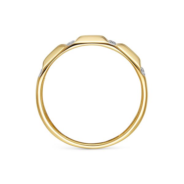 Кольцо с 16 бриллиантами 0.08 карат из лимонного золота 143929