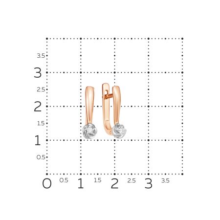 Серьги с бриллиантами 0.048 карат из красного золота 54179