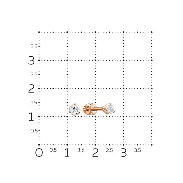 Серьги-пусеты с бриллиантами 0.33 карат из красного золота 92968