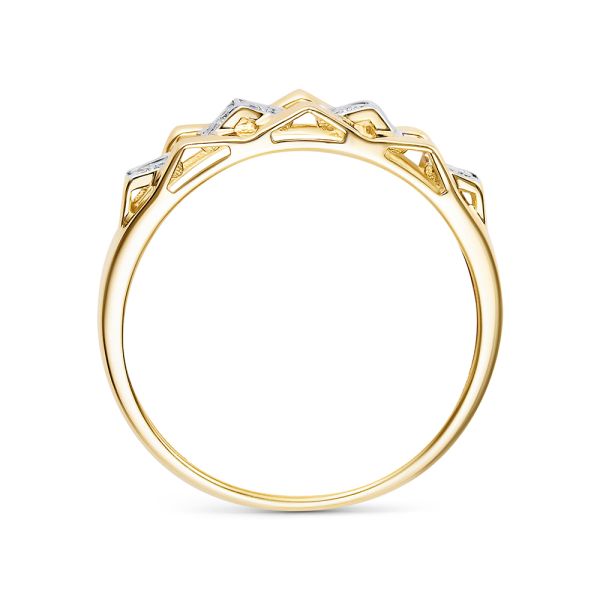 Кольцо с 24 бриллиантами 0.12 карат из лимонного золота 143913