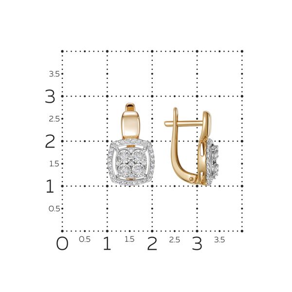 Серьги с 74 бриллиантами из красного золота 136327