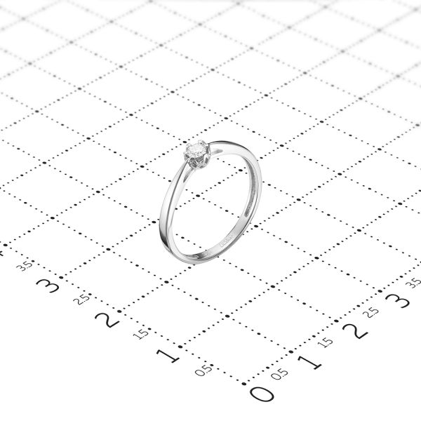 Кольцо с бриллиантом 0.095 карат из белого золота 54658