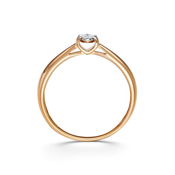Кольцо с бриллиантом 0.055 карат из красного золота 116157
