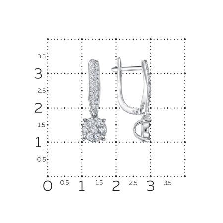 Серьги с 56 бриллиантами из белого золота 142818
