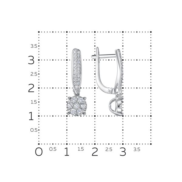 Серьги с 56 бриллиантами из белого золота 142818