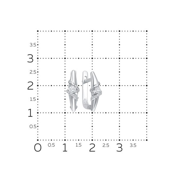 Серьги с 14 бриллиантами из белого золота 53947