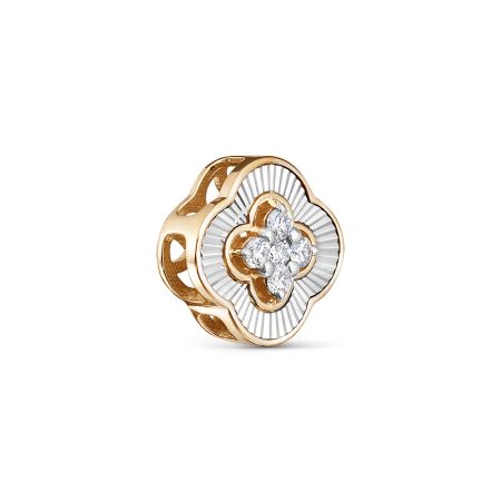 Подвеска с 5 бриллиантами 0.12 карат из красного золота 140803