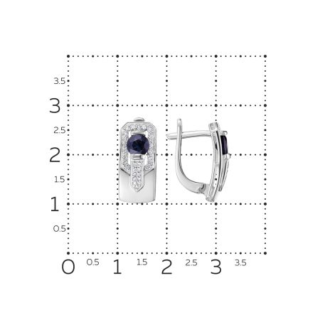 Серьги с сапфирами и 60 бриллиантами из белого золота 120101