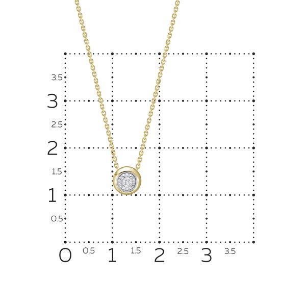 Колье с бриллиантом 0.032 карат из лимонного золота 127192