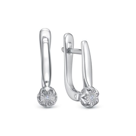 Серьги с бриллиантами 0.014 карат из белого золота 142855