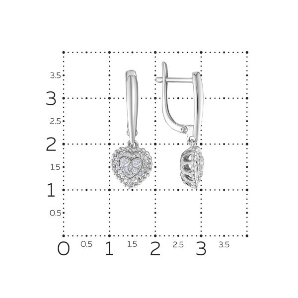 Серьги с 50 бриллиантами из белого золота 119050