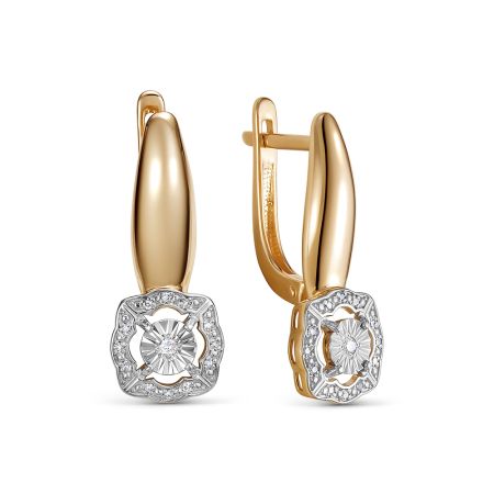 Серьги с 26 бриллиантами из красного золота 142806