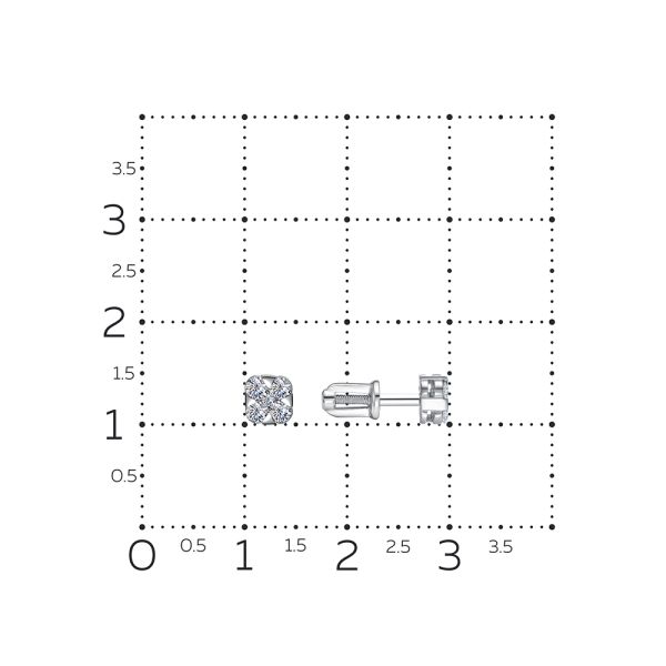 Серьги-пусеты с 10 бриллиантами из белого золота 131585