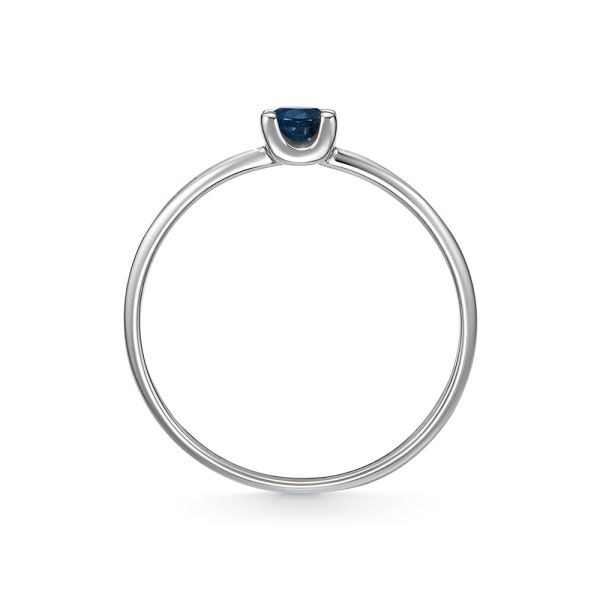 Кольцо с сапфиром и 12 бриллиантами из белого золота 142215