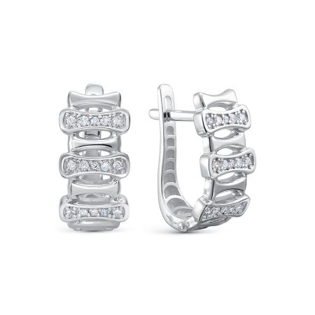 Серьги с 30 бриллиантами из белого золота 146439