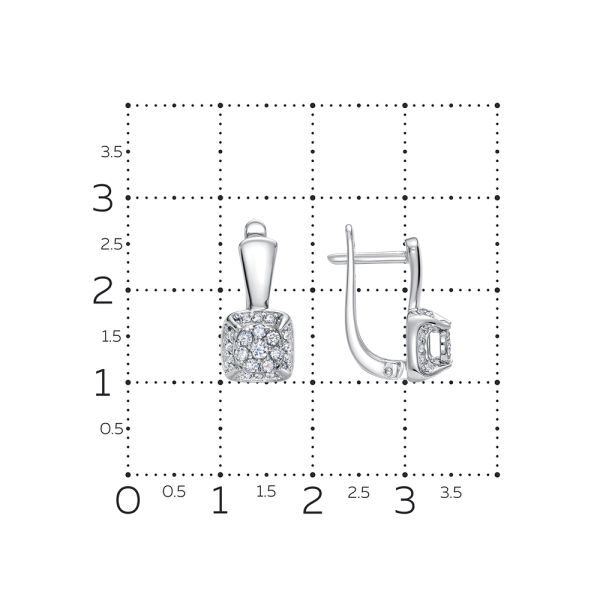 Серьги с 56 бриллиантами из белого золота 136377