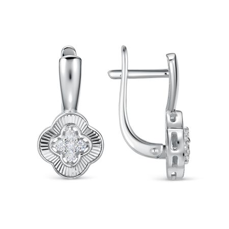 Серьги с 10 бриллиантами 0.24 карат из белого золота 142794