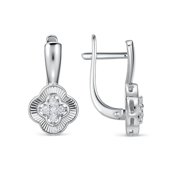 Серьги с 10 бриллиантами 0.24 карат из белого золота 142794
