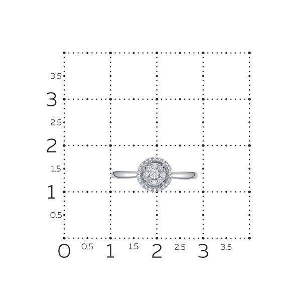 Кольцо с 31 бриллиантом из белого золота 131414