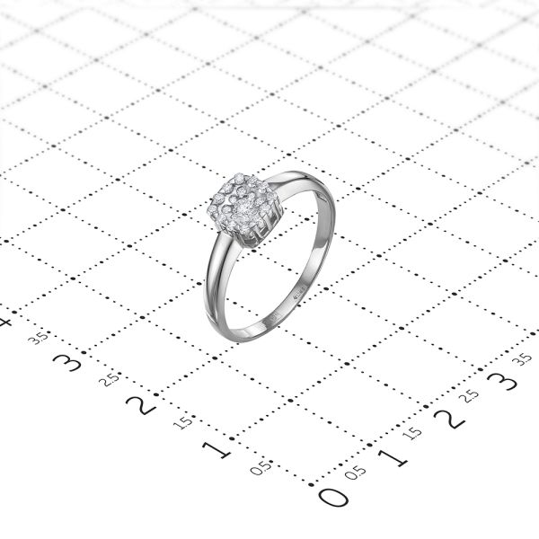 Кольцо с 21 бриллиантом из белого золота 88091