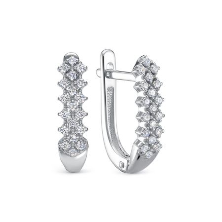 Серьги с 38 бриллиантами 0.266 карат из белого золота 141353