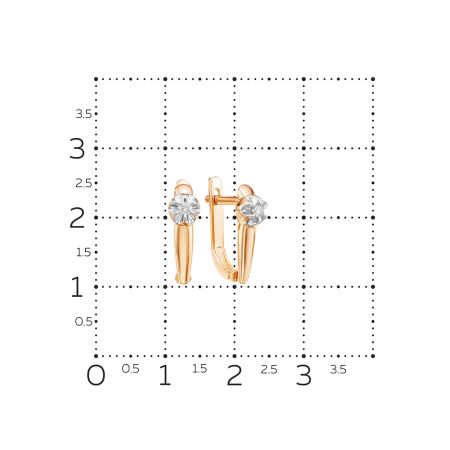 Серьги с бриллиантами 0.064 карат из красного золота 54174