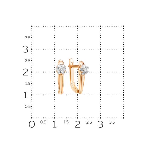 Серьги с бриллиантами 0.064 карат из красного золота 54174