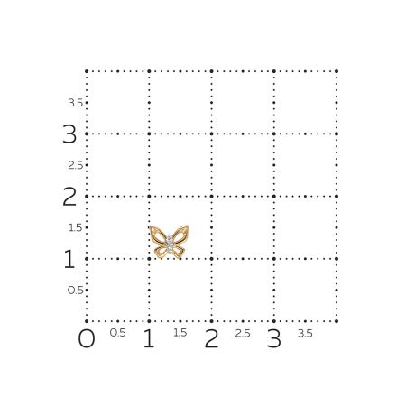 Пирсинг с 2 бриллиантами 0.01 карат из красного золота 131596