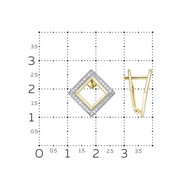 Серьги с 72 бриллиантами 0.36 карат из лимонного золота 131475