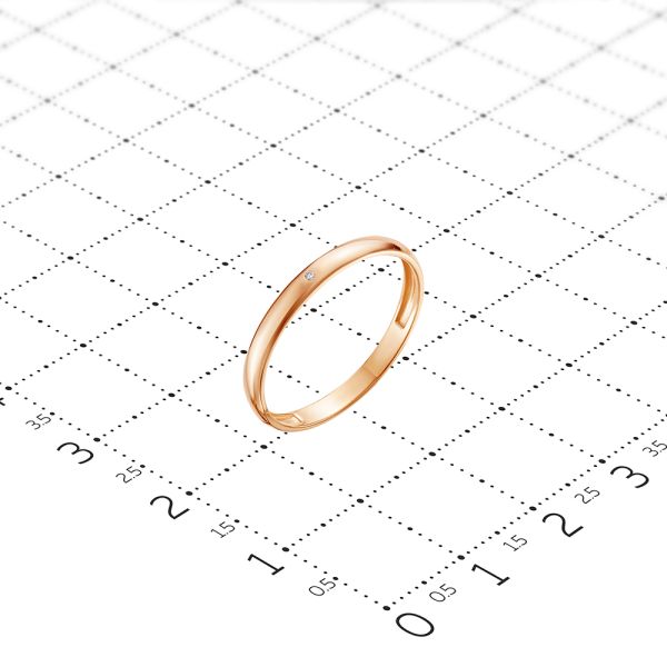 Кольцо с бриллиантом 0.002 карат из красного золота 89997