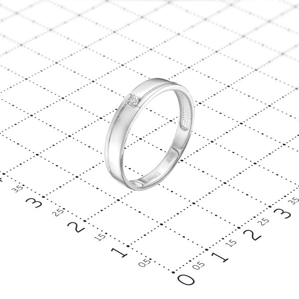 Кольцо с бриллиантом 0.03 карат из белого золота 61811