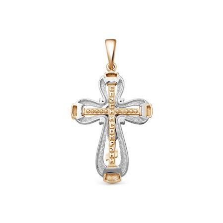 Православный крест с 4 бриллиантами 0.064 карат из комбинированного золота 78147