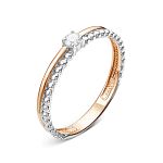 Помолвочное кольцо с бриллиантом 0.055 карат из красного золота 79576_15