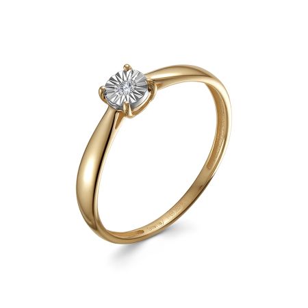 Кольцо с бриллиантом 0.015 карат из красного золота 142407