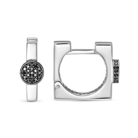 Серьги с 76 черными бриллиантами из белого золота 142798