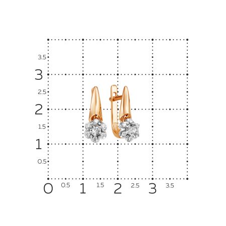 Серьги с 14 бриллиантами из красного золота 54055