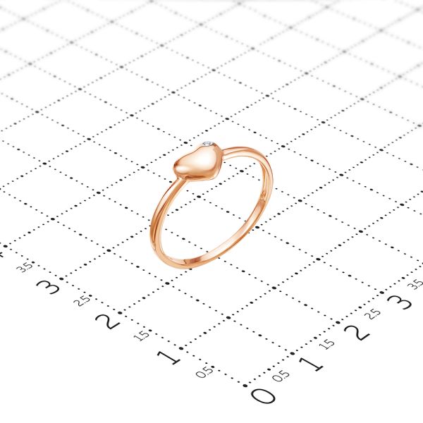 Кольцо с бриллиантом 0.005 карат из красного золота 74896