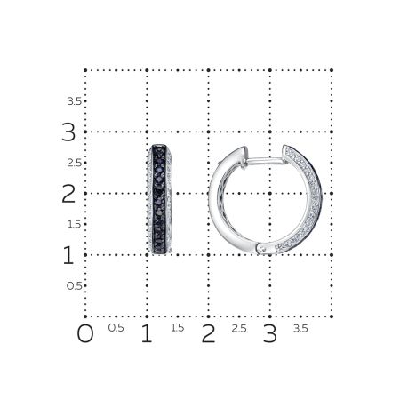 Серьги с 26 сапфирами и 64 бриллиантами из белого золота 129109