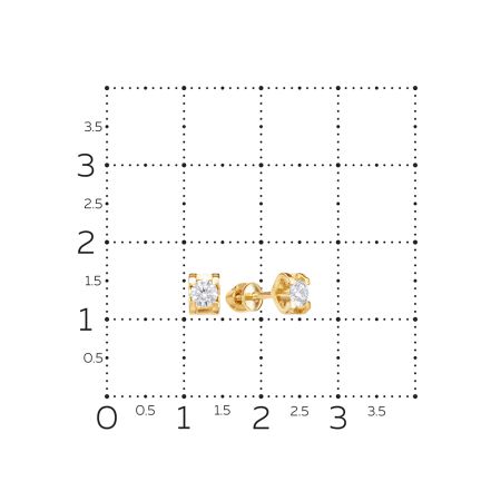 Серьги-пусеты с бриллиантами 0.36 карат из лимонного золота 148347