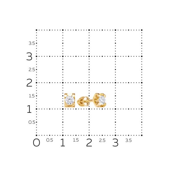 Серьги-пусеты с бриллиантами 0.36 карат из лимонного золота 148347