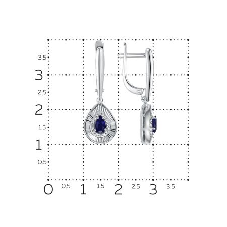 Серьги с сапфирами и 32 бриллиантами из белого золота 137954
