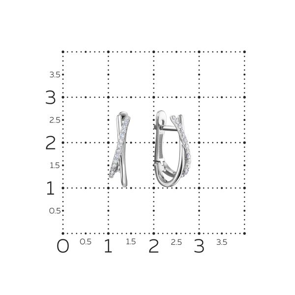 Серьги с 30 бриллиантами 0.15 карат из белого золота 112889